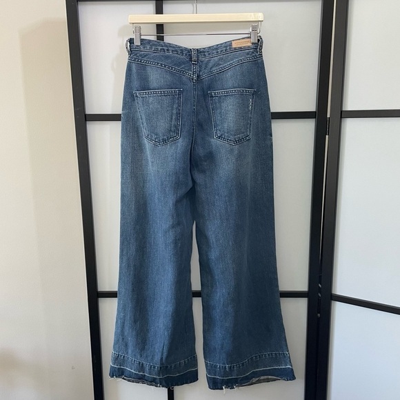 [26l] Scotch & Soda Silver Light Wash Studded Hi Rise 60’s Flare Leg Denim Jean - Picture 13 of 16